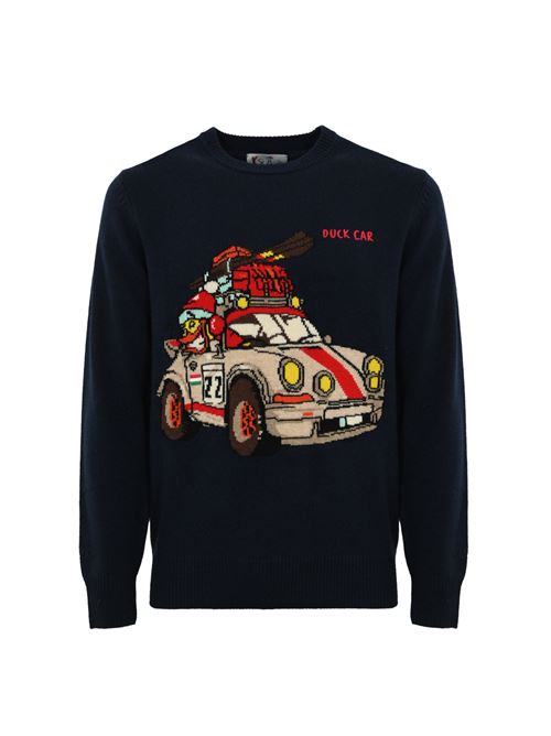 Maglione Heron in misto lana blu Mc2 Saint Barth | HERON02989G CPT DUCK CAR 61 EMB